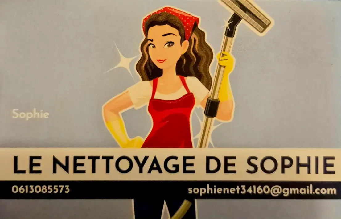 Cartes de visite professionnelles du service de ménage Le Nettoyage de Sophie présentant les coordonnées et services