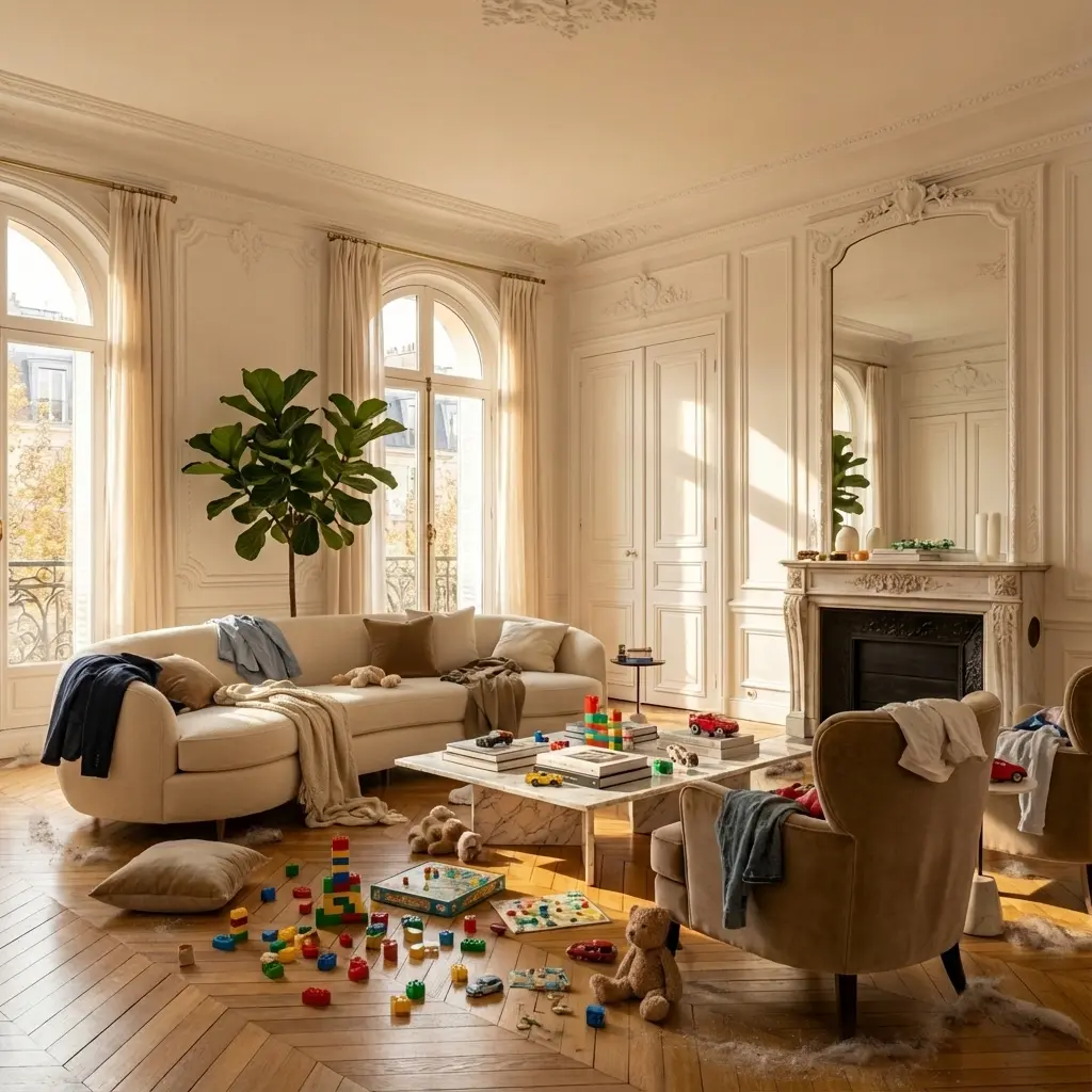 Salon avant nettoyage